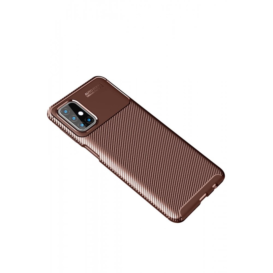 Samsung Galaxy M31S Kılıf Focus Karbon Silikon - Kahverengi