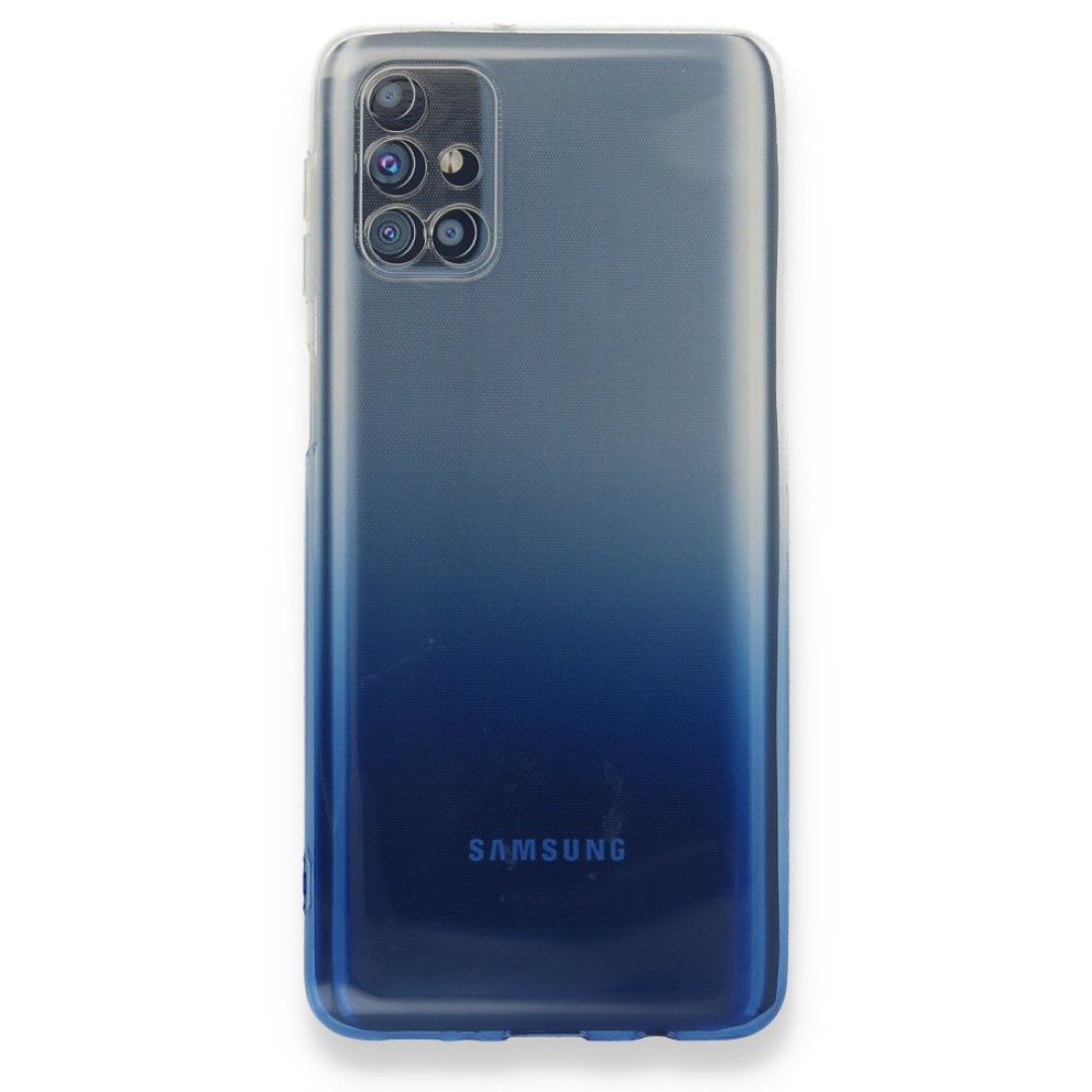 Samsung Galaxy M31S Kılıf Lüx Çift Renkli Silikon - Mavi