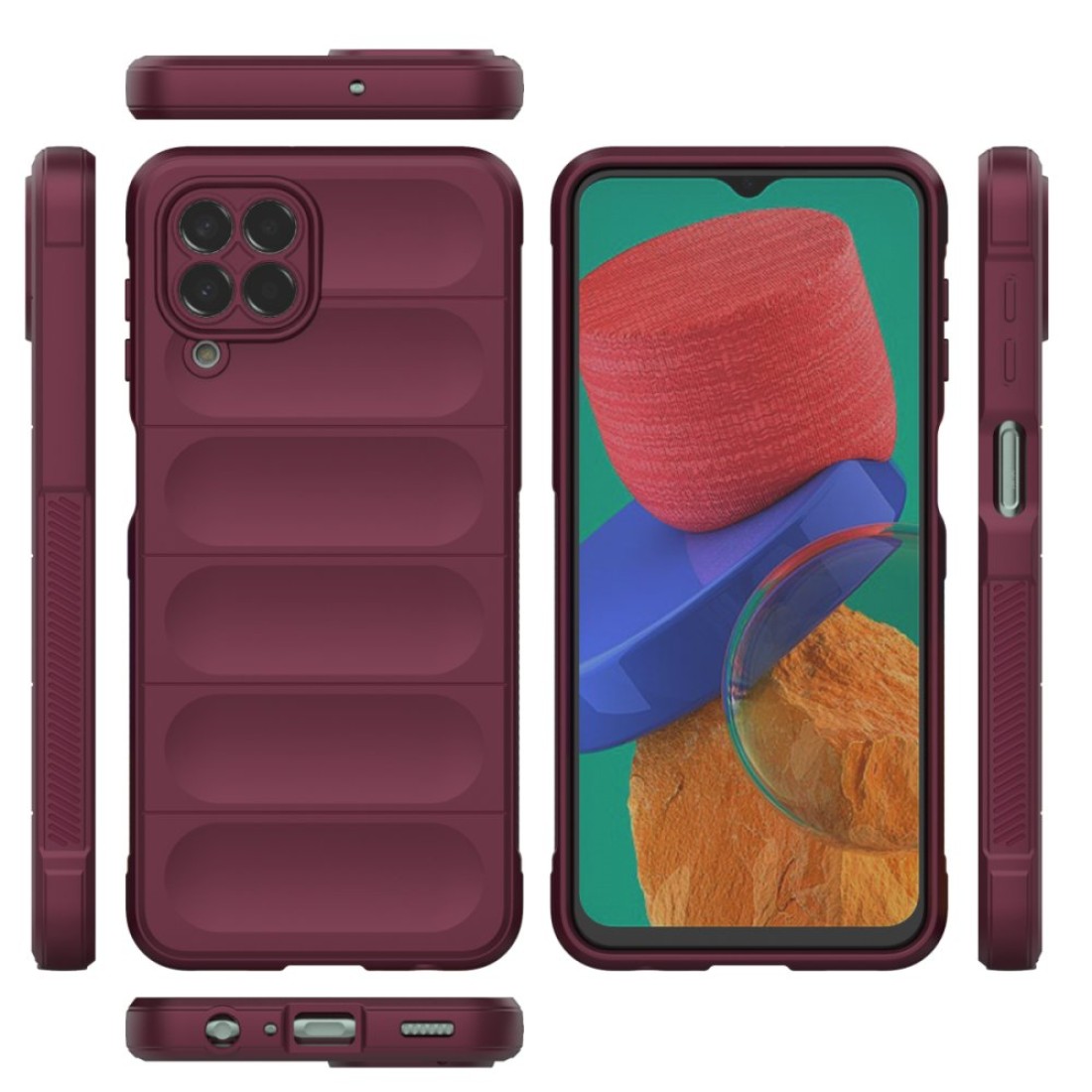 Samsung Galaxy M33 Kılıf Optimum Silikon - Bordo