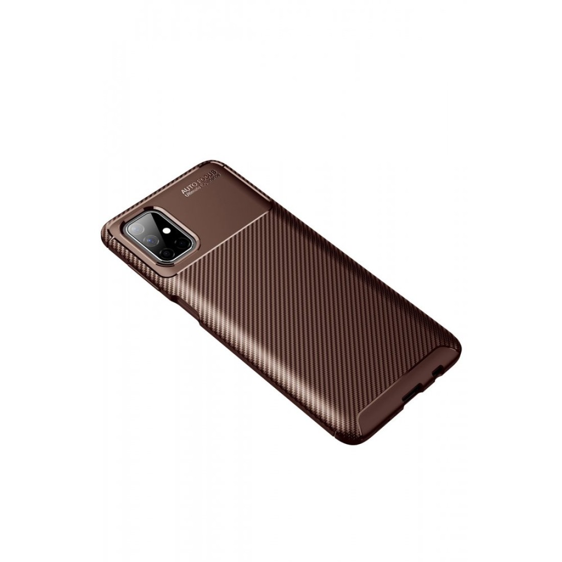 Samsung Galaxy M51 Kılıf Focus Karbon Silikon - Kahverengi