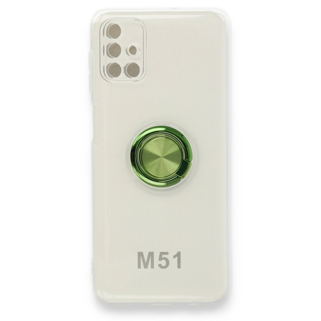 Samsung Galaxy M51 Kılıf Gros Yüzüklü Silikon - Yeşil