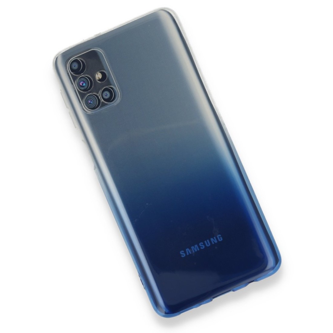 Samsung Galaxy M51 Kılıf Lüx Çift Renkli Silikon - Mavi