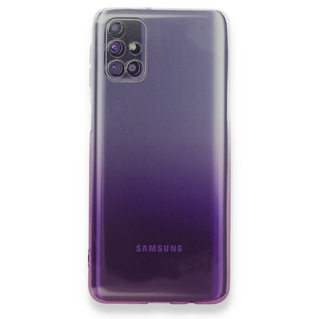 Samsung Galaxy M51 Kılıf Lüx Çift Renkli Silikon - Mor
