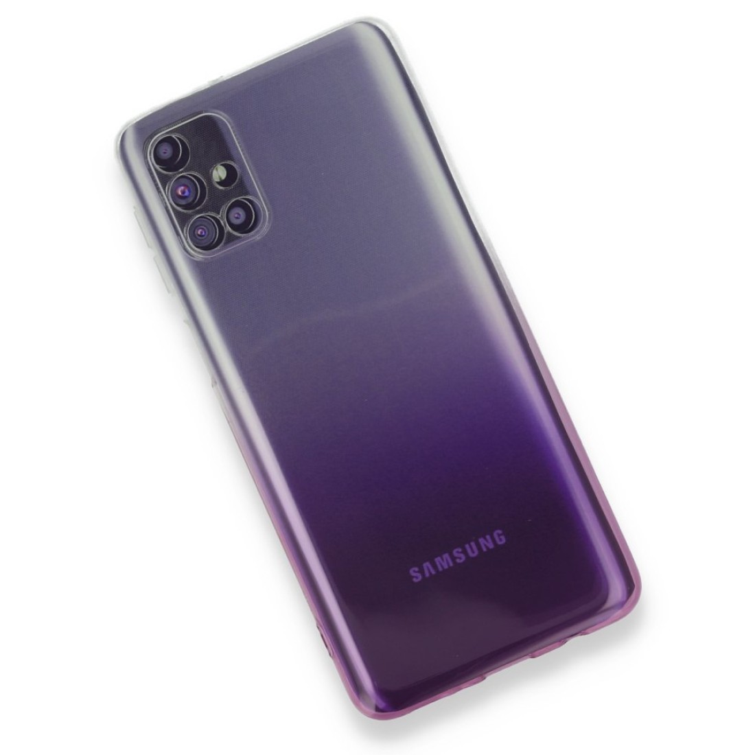 Samsung Galaxy M51 Kılıf Lüx Çift Renkli Silikon - Mor