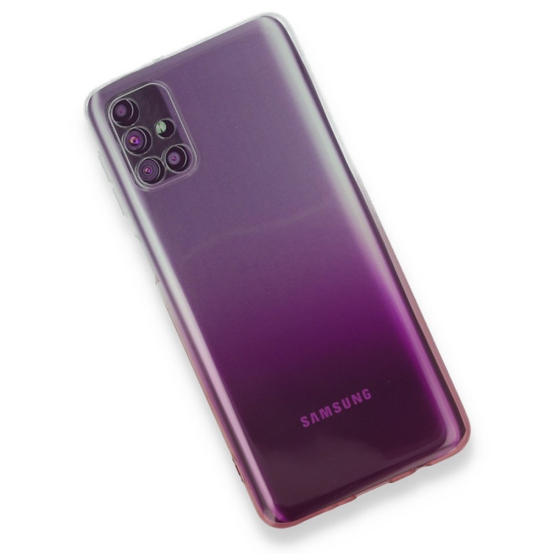Samsung Galaxy M51 Kılıf Lüx Çift Renkli Silikon - Pembe
