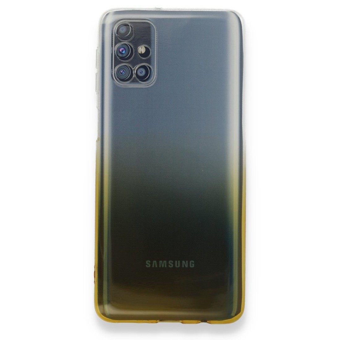 Samsung Galaxy M51 Kılıf Lüx Çift Renkli Silikon - Sarı