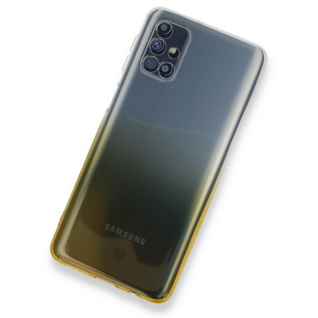 Samsung Galaxy M51 Kılıf Lüx Çift Renkli Silikon - Sarı