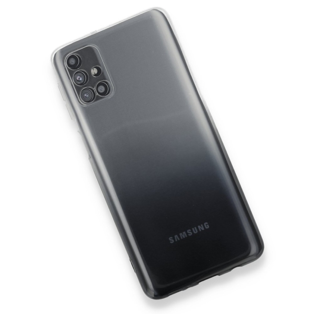 Samsung Galaxy M51 Kılıf Lüx Çift Renkli Silikon - Siyah