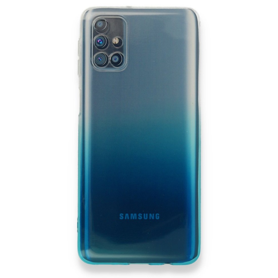Samsung Galaxy M51 Kılıf Lüx Çift Renkli Silikon - Turkuaz