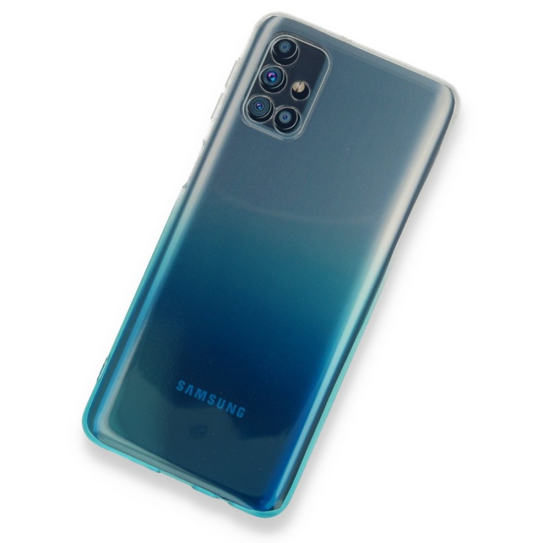 Samsung Galaxy M51 Kılıf Lüx Çift Renkli Silikon - Turkuaz