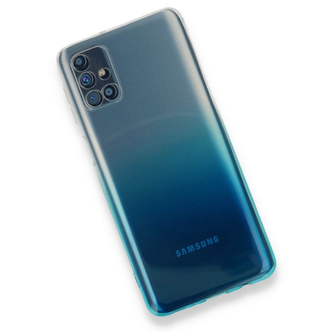 Samsung Galaxy M51 Kılıf Lüx Çift Renkli Silikon - Turkuaz