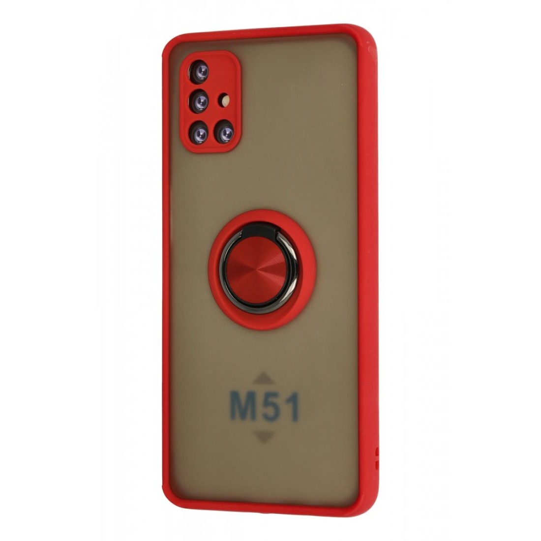 Samsung Galaxy M51 Kılıf Montreal Yüzüklü Silikon Kapak - Kırmızı