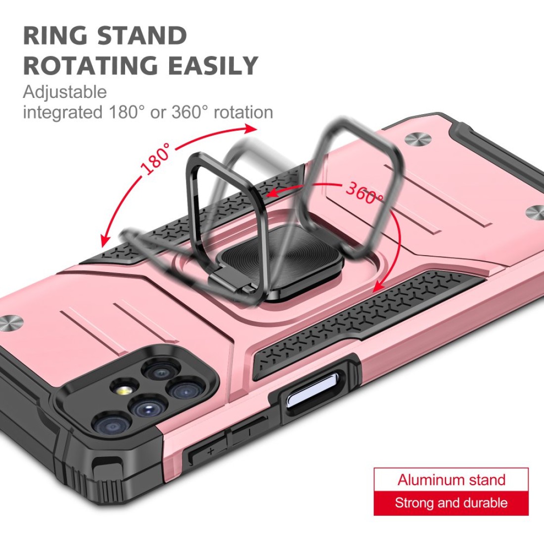 Samsung Galaxy M51 Kılıf Zegna Yüzüklü Silikon Kapak - Rose