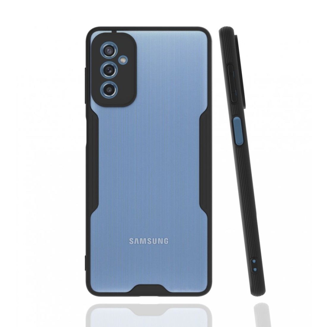 Samsung Galaxy M52 5G Kılıf Platin Silikon - Siyah