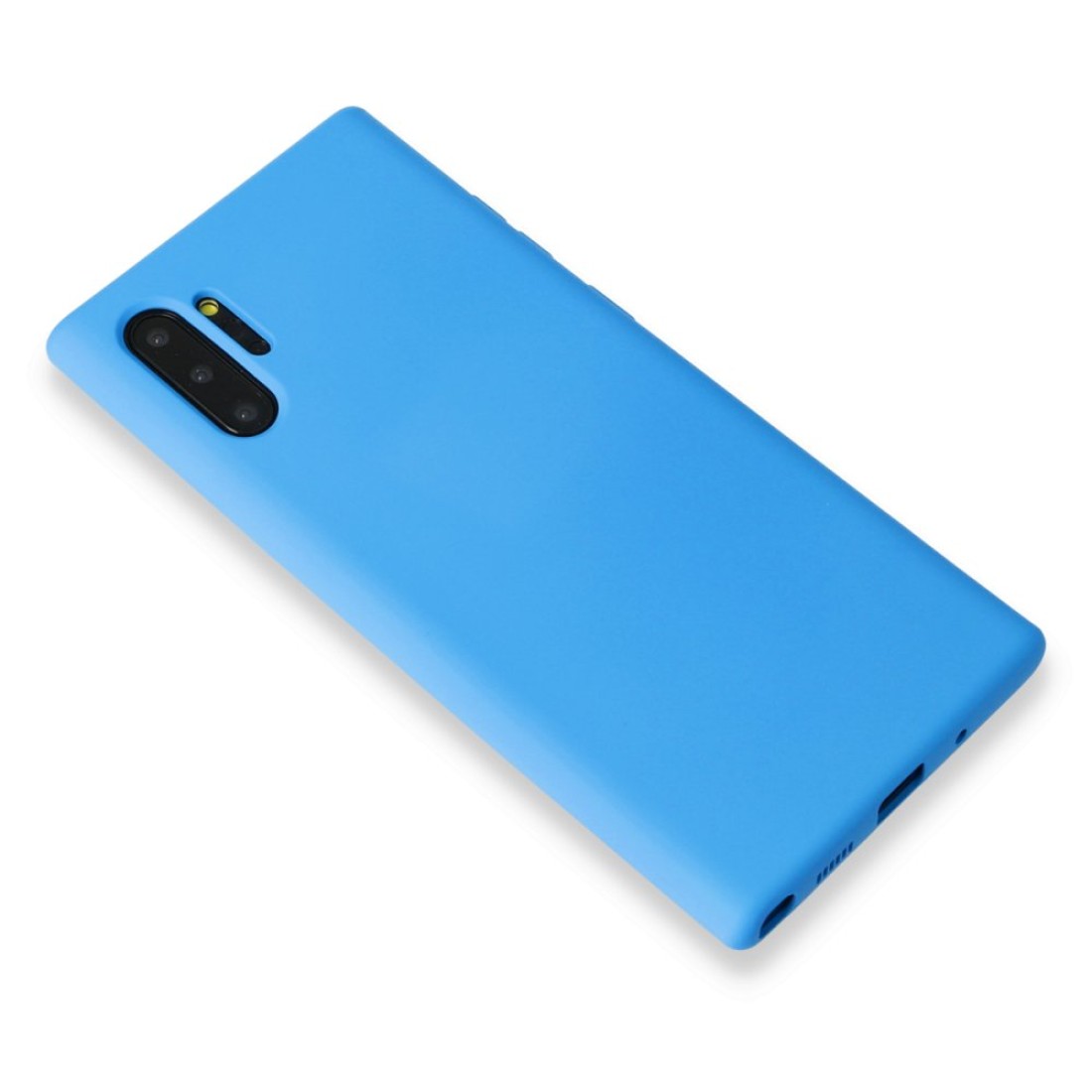 Samsung Galaxy Note 10 Plus Kılıf Nano içi Kadife  Silikon - Mavi