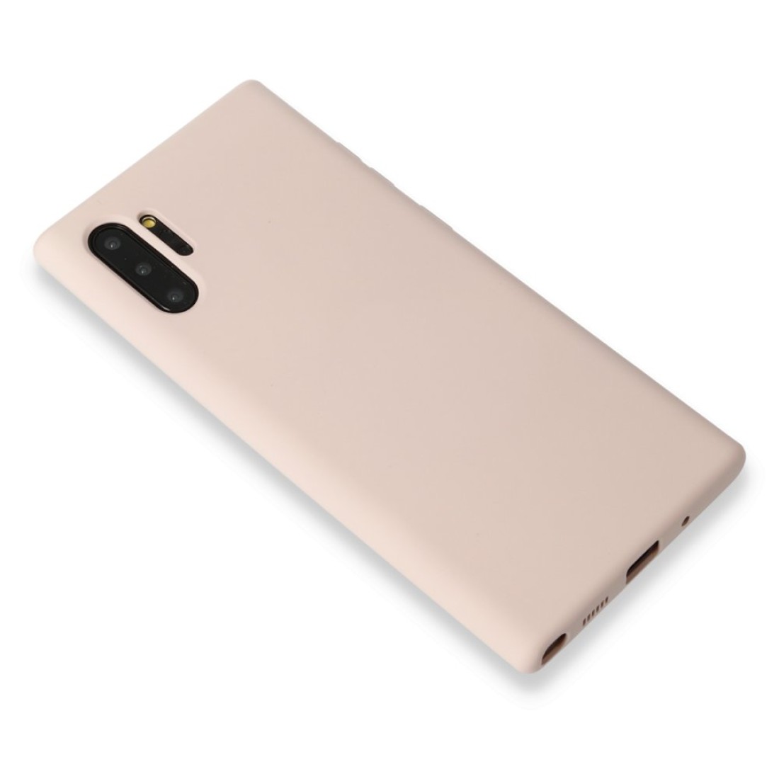 Samsung Galaxy Note 10 Plus Kılıf Nano içi Kadife  Silikon - Pudra
