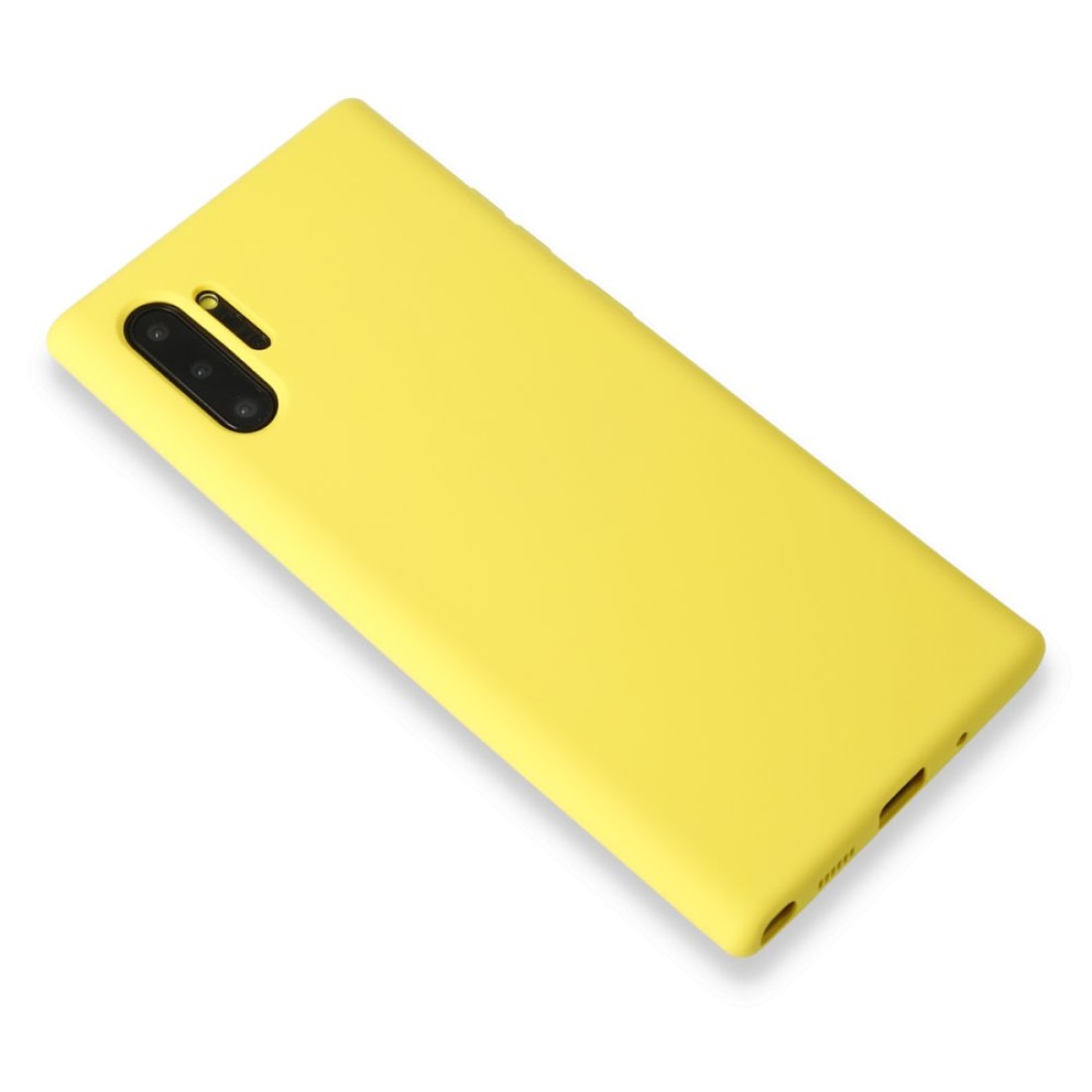 Samsung Galaxy Note 10 Plus Kılıf Nano içi Kadife  Silikon - Sarı