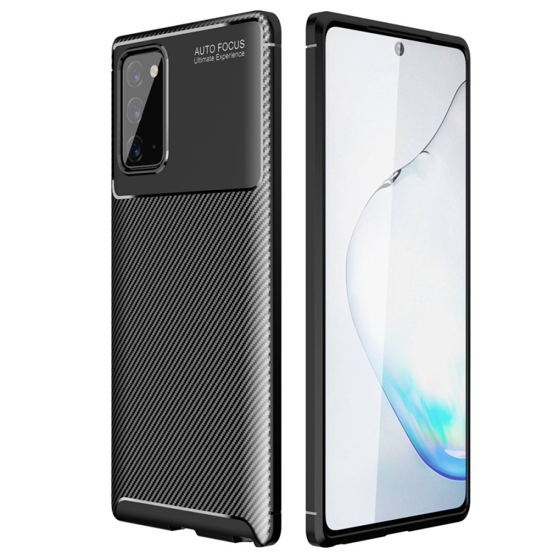 Samsung Galaxy Note 20 Kılıf Focus Karbon Silikon - Siyah