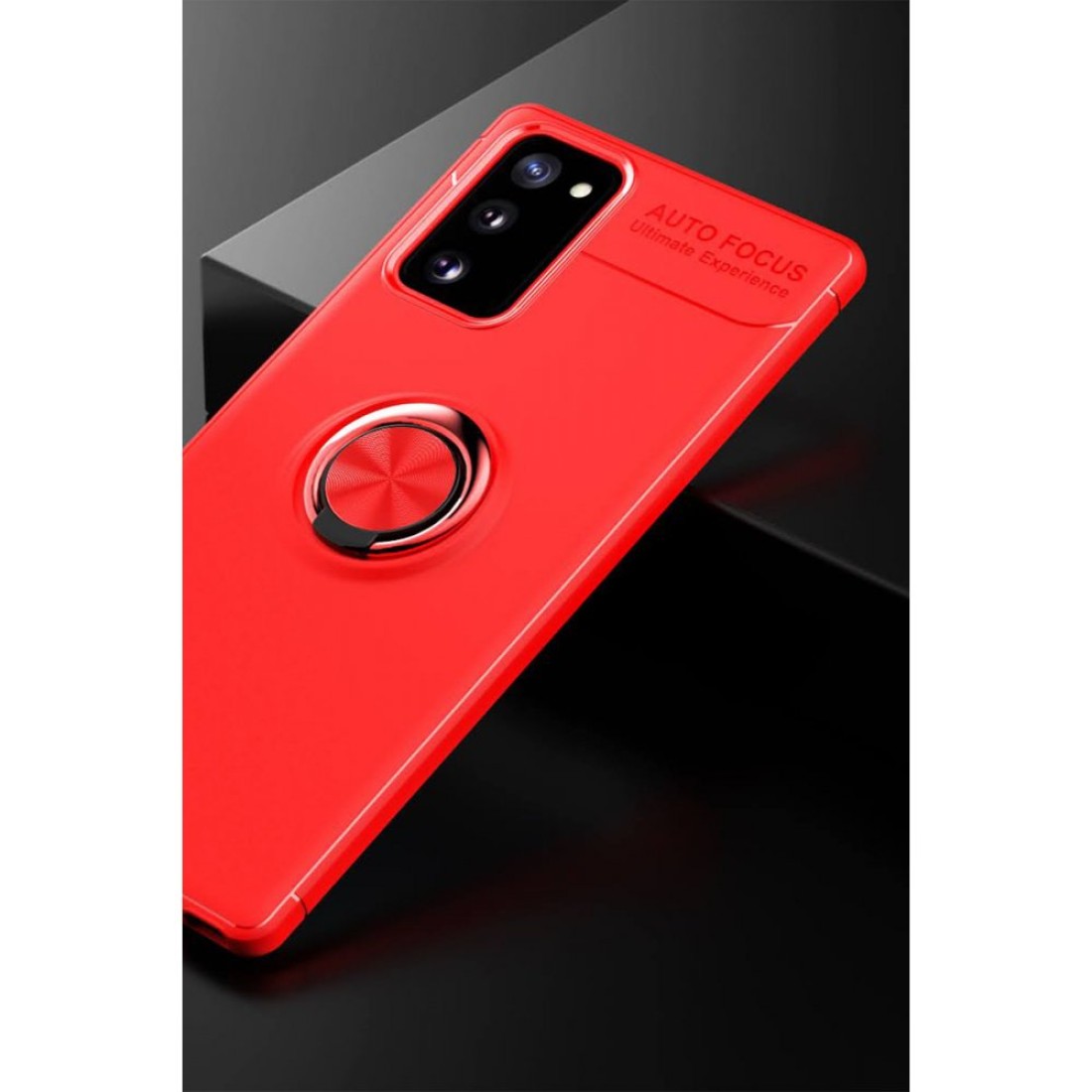 Samsung Galaxy Note 20 Kılıf Range Yüzüklü Silikon - Kırmızı