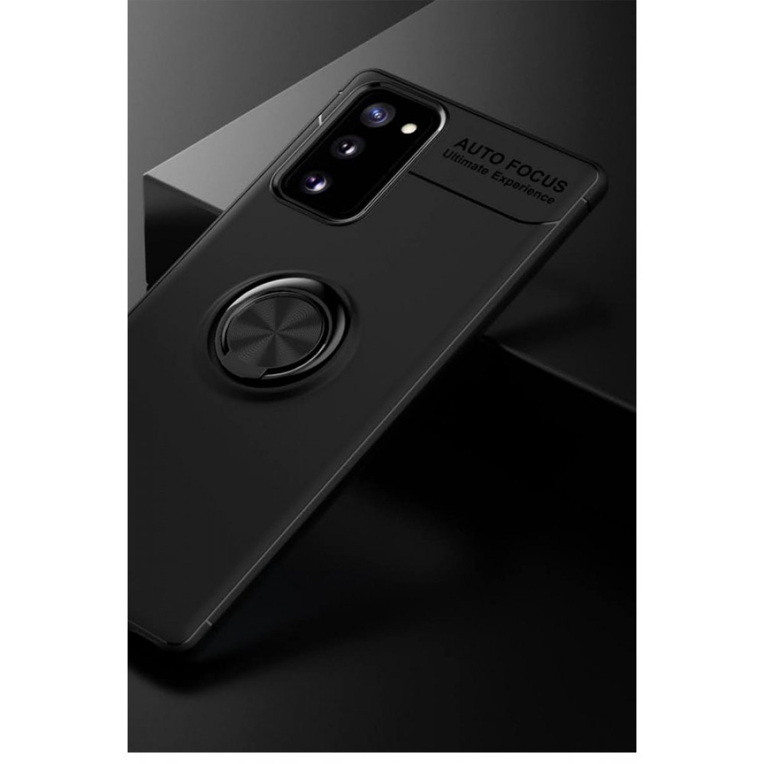 Samsung Galaxy Note 20 Kılıf Range Yüzüklü Silikon - Siyah