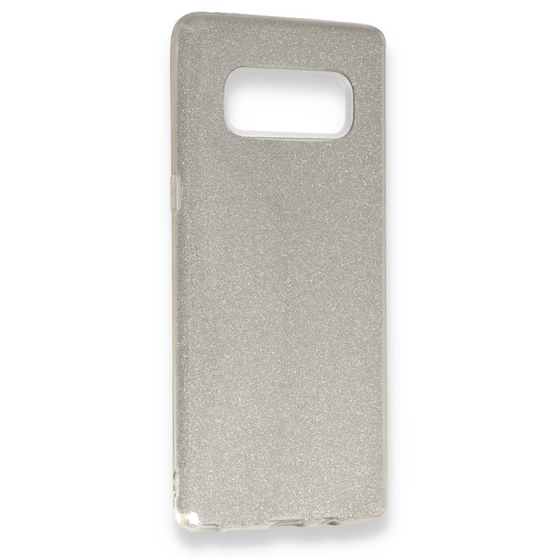 Samsung Galaxy Note 8 Kılıf Simli Katmanlı Silikon - Gümüş