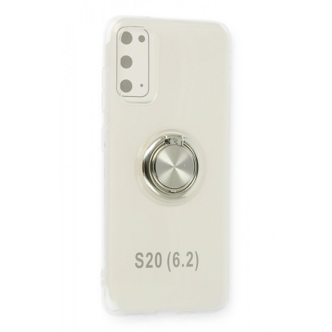Samsung Galaxy S20 Kılıf Gros Yüzüklü Silikon - Gümüş