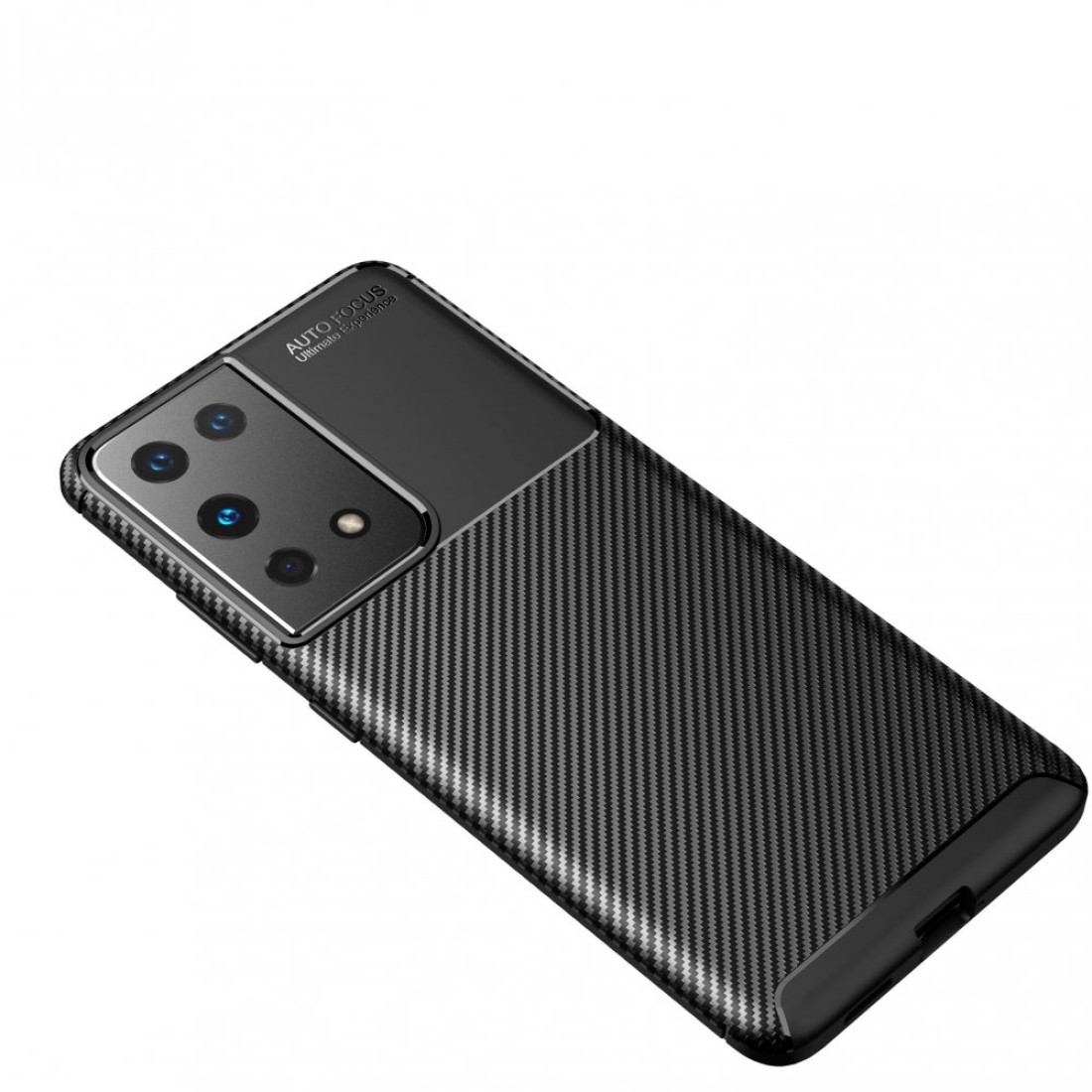 Samsung Galaxy S21 Ultra Kılıf Focus Karbon Silikon - Siyah