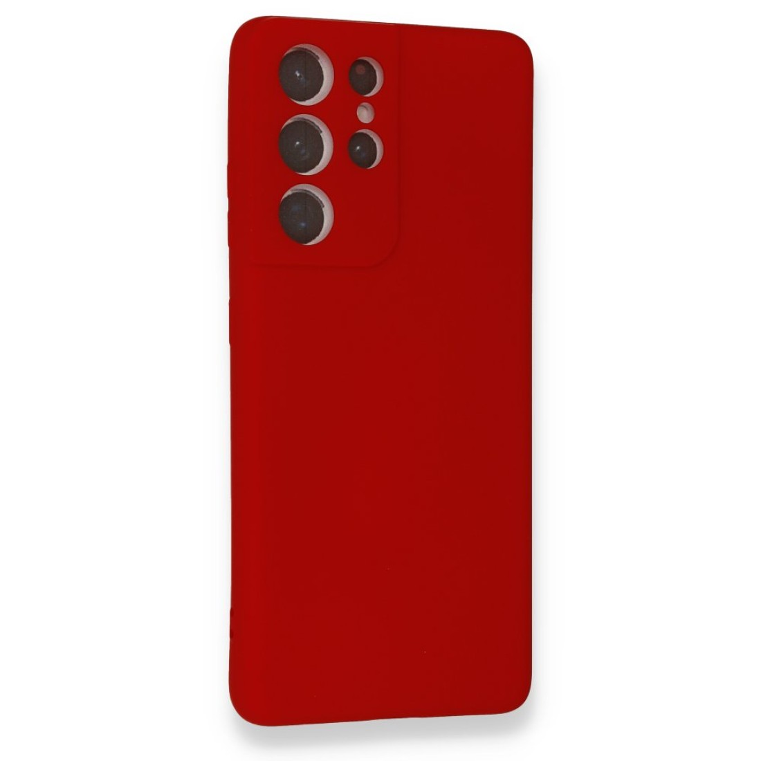 Samsung Galaxy S21 Ultra Kılıf Nano içi Kadife  Silikon - Kırmızı