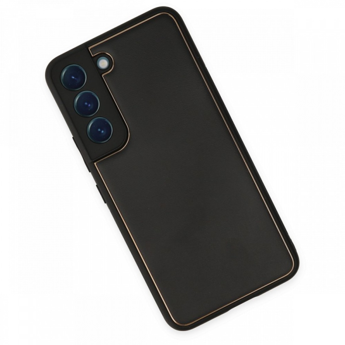 Samsung Galaxy S22 Kılıf Coco Deri Silikon Kapak - Siyah