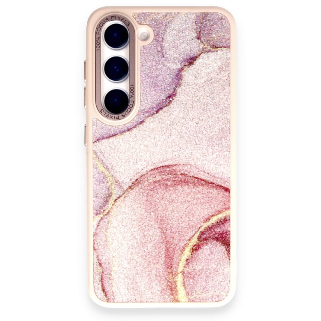 Samsung Galaxy S23 Kılıf Moda Simli Kapak - Rose