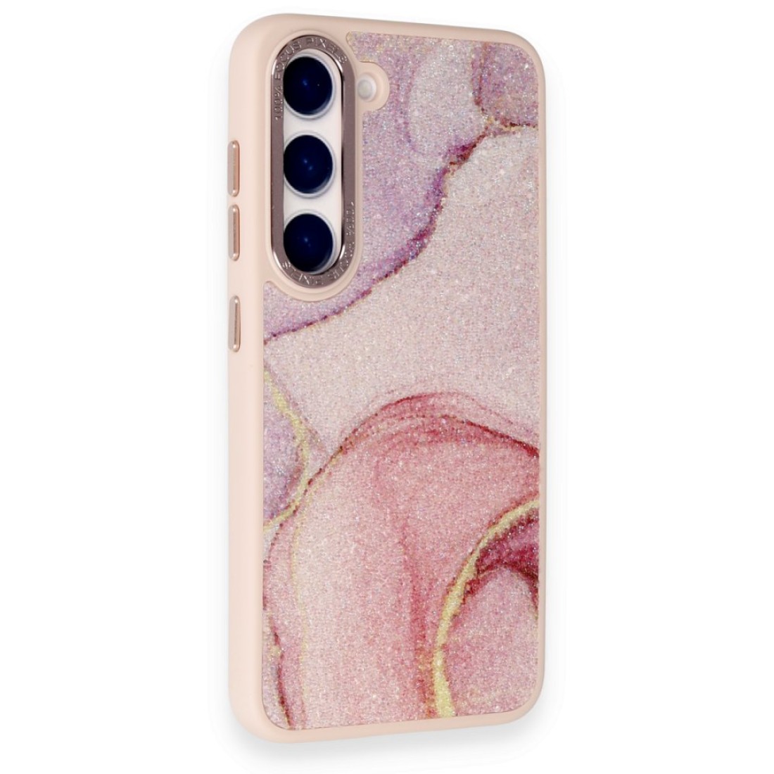 Samsung Galaxy S23 Kılıf Moda Simli Kapak - Rose