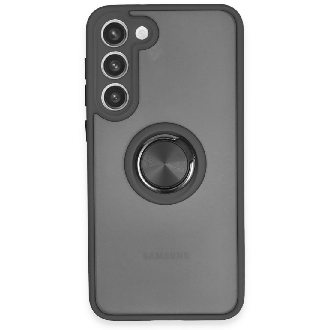 Samsung Galaxy S23 Plus Kılıf Montreal Yüzüklü Silikon Kapak - Siyah