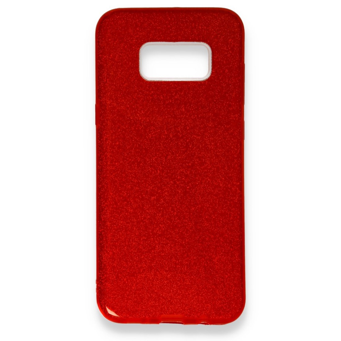 Samsung Galaxy S8 Plus Kılıf Simli Katmanlı Silikon - Kırmızı