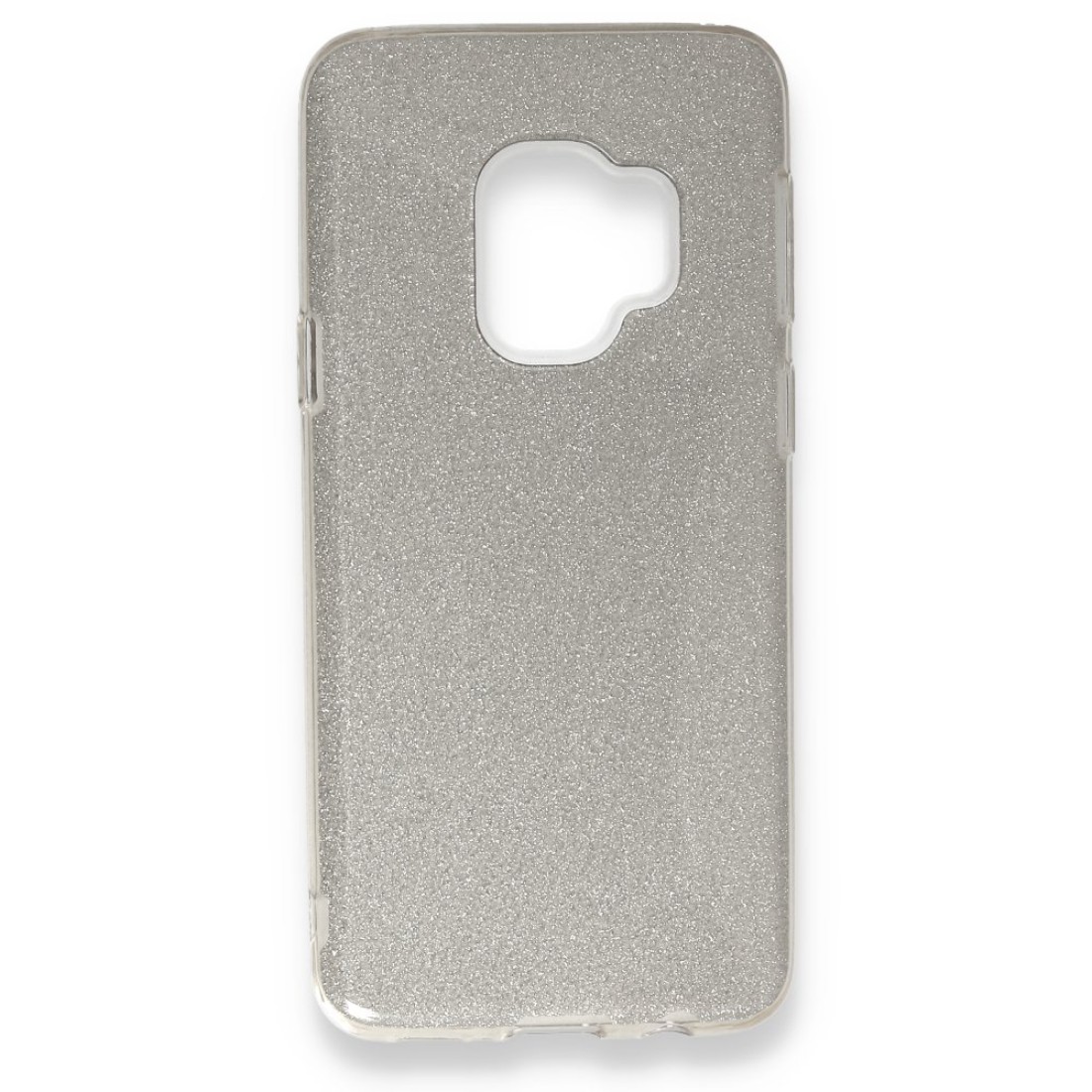 Samsung Galaxy S9 Kılıf Simli Katmanlı Silikon - Gümüş