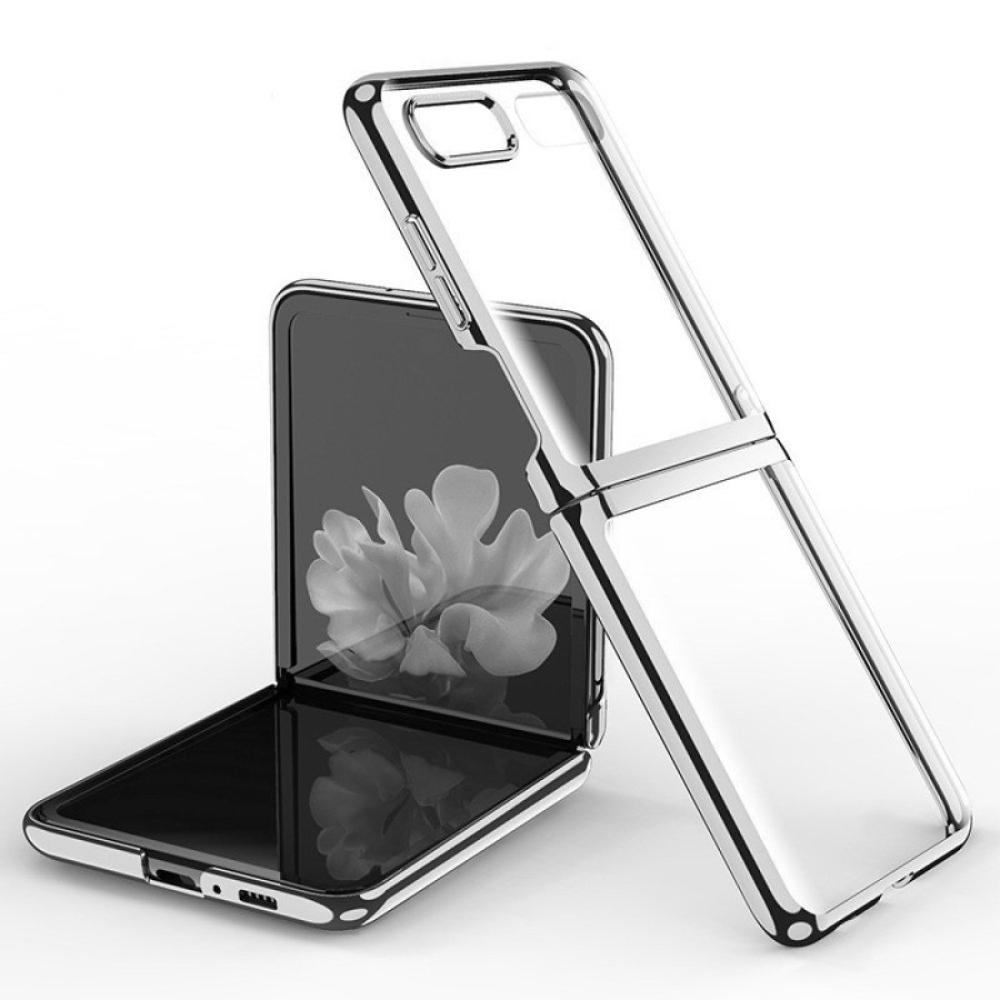 Samsung Galaxy Z Flip 4 Kılıf Fold Element Kapak - Gümüş