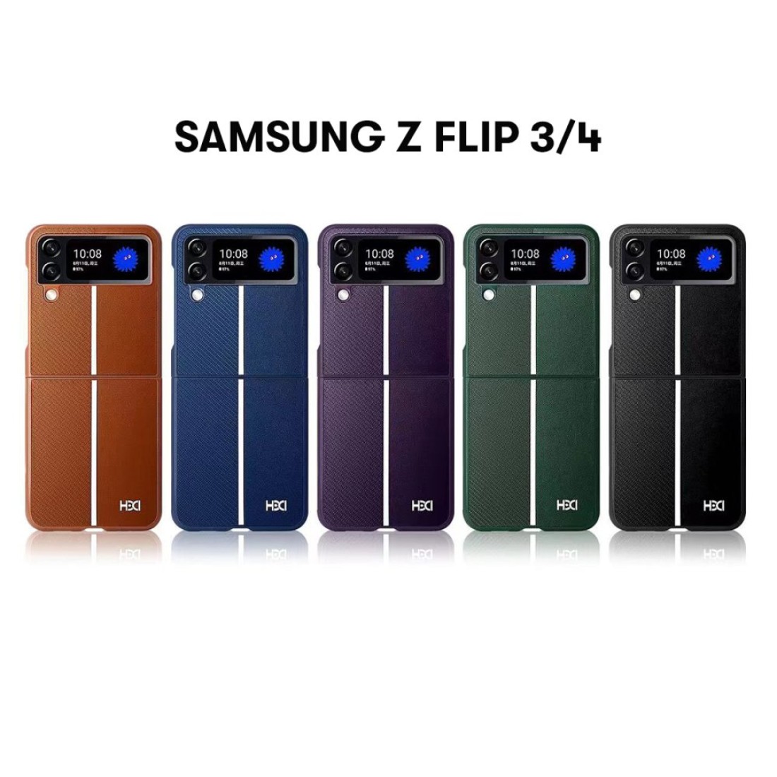 Samsung Galaxy Z Flip 4 Kılıf HBC-155 Lizbon Kapak - Derin Mor