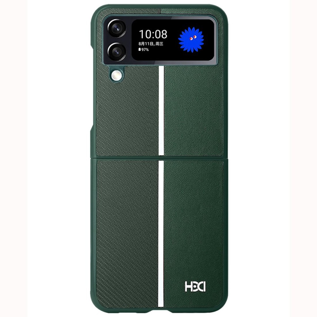 Samsung Galaxy Z Flip 4 Kılıf HBC-155 Lizbon Kapak - Koyu Yeşil