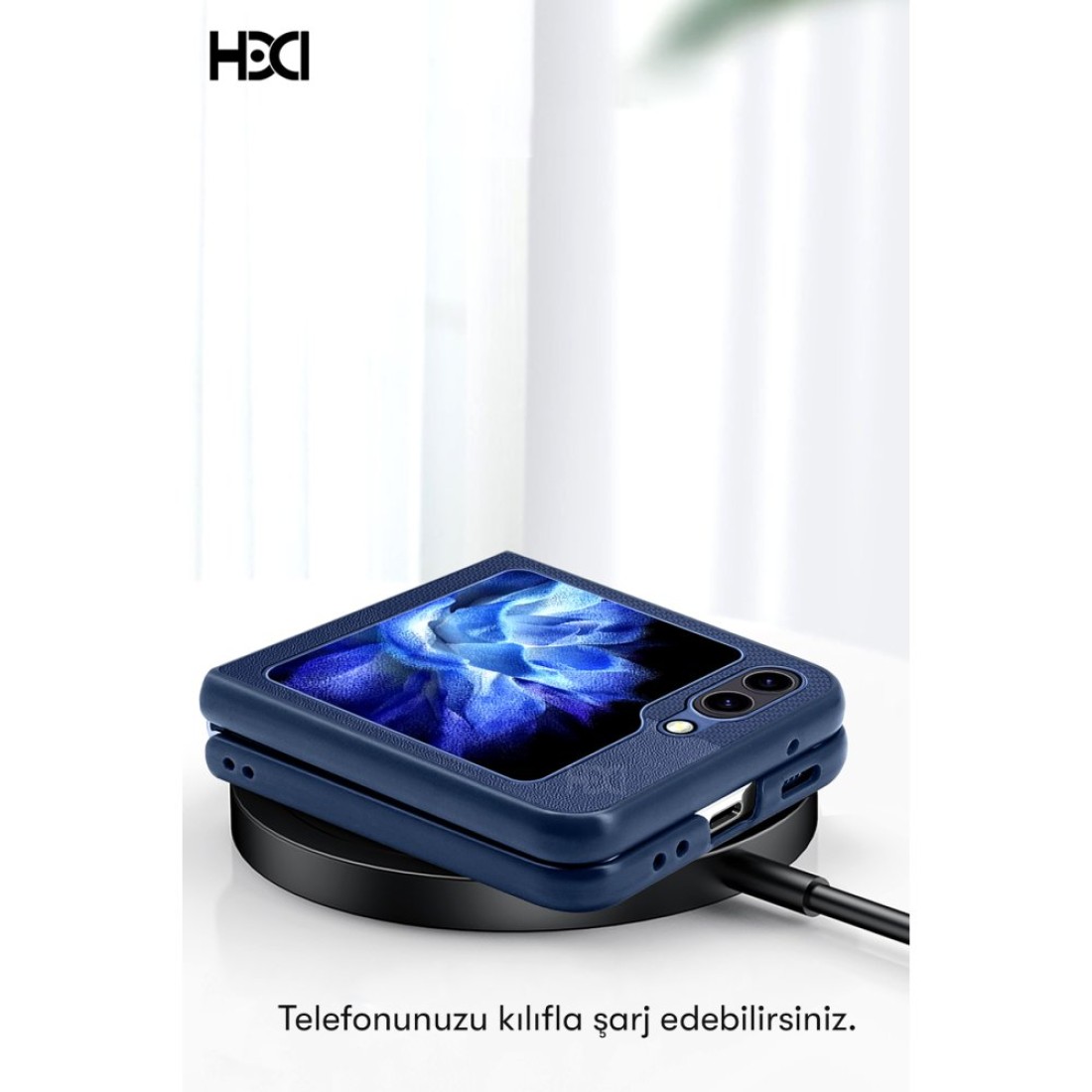 Samsung Galaxy Z Flip 5 Kılıf HBC-155 Lizbon Kapak - Derin Mor