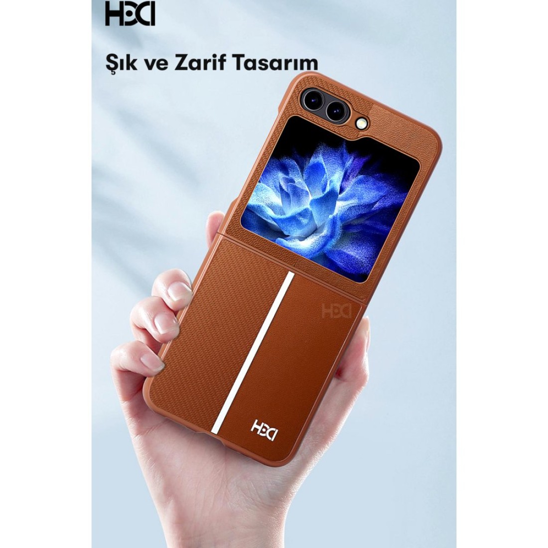 Samsung Galaxy Z Flip 5 Kılıf HBC-155 Lizbon Kapak - Derin Mor