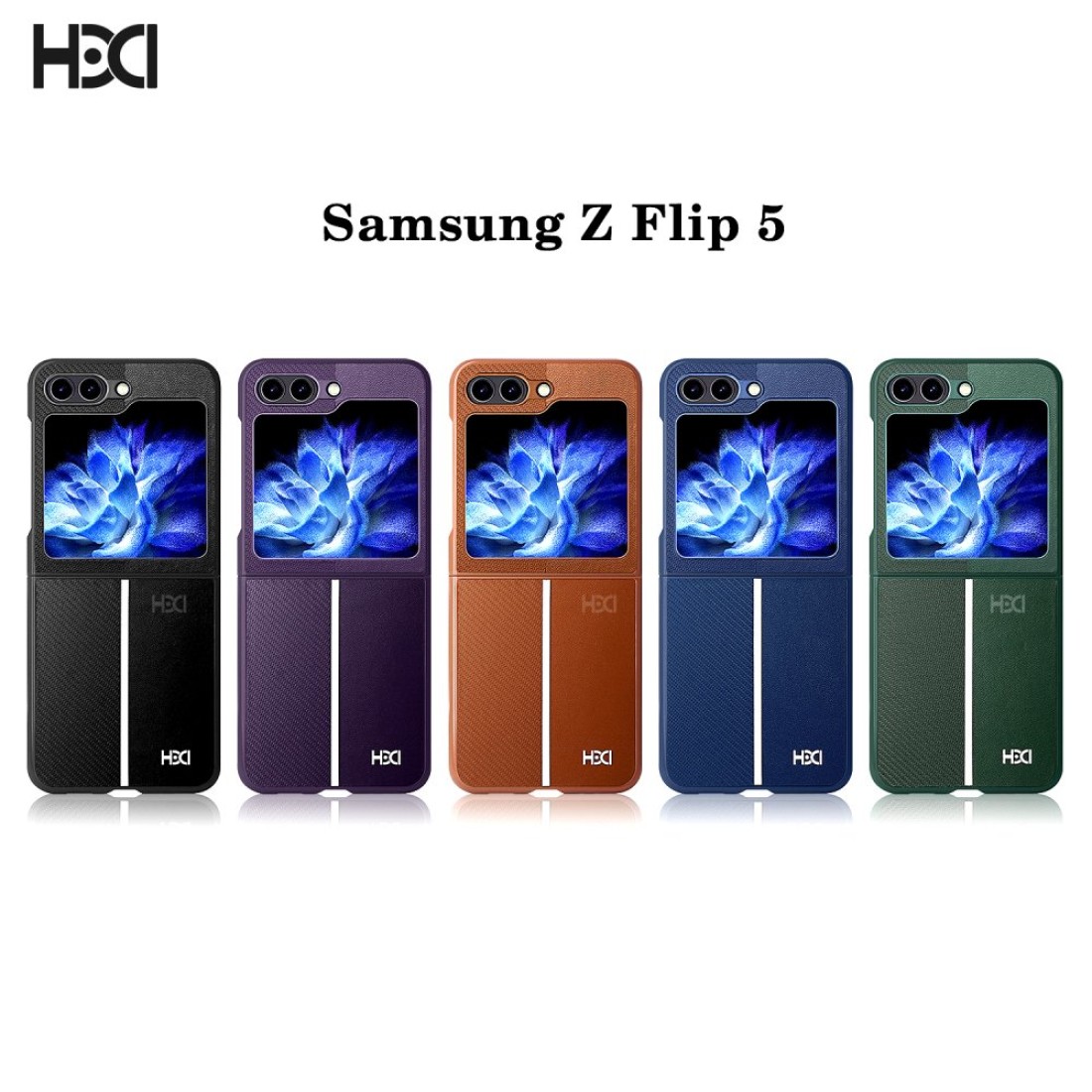 Samsung Galaxy Z Flip 5 Kılıf HBC-155 Lizbon Kapak - Koyu Yeşil