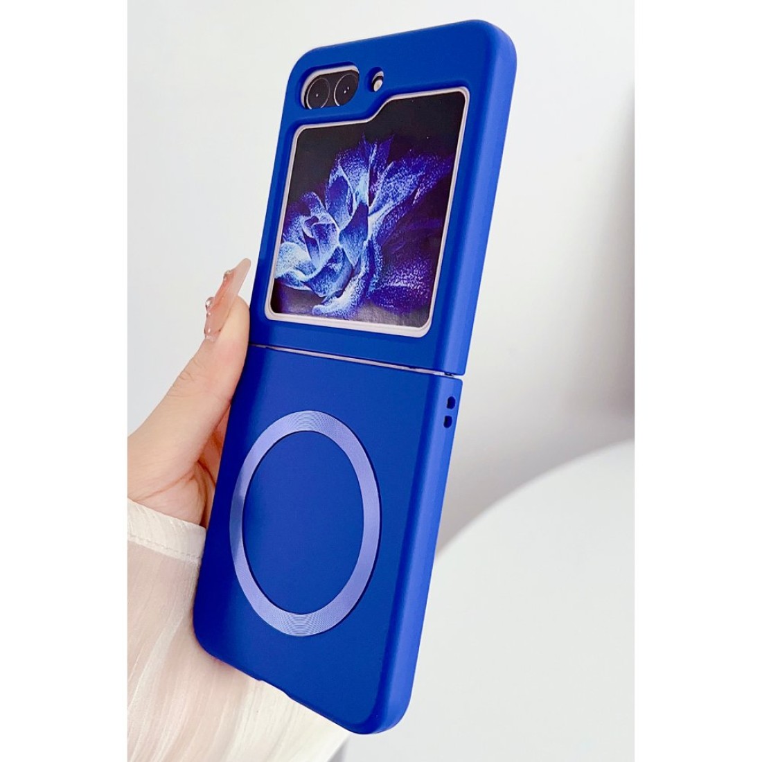 Samsung Galaxy Z Flip 5 Kılıf Mata Fold Kapak - Sierra Blue