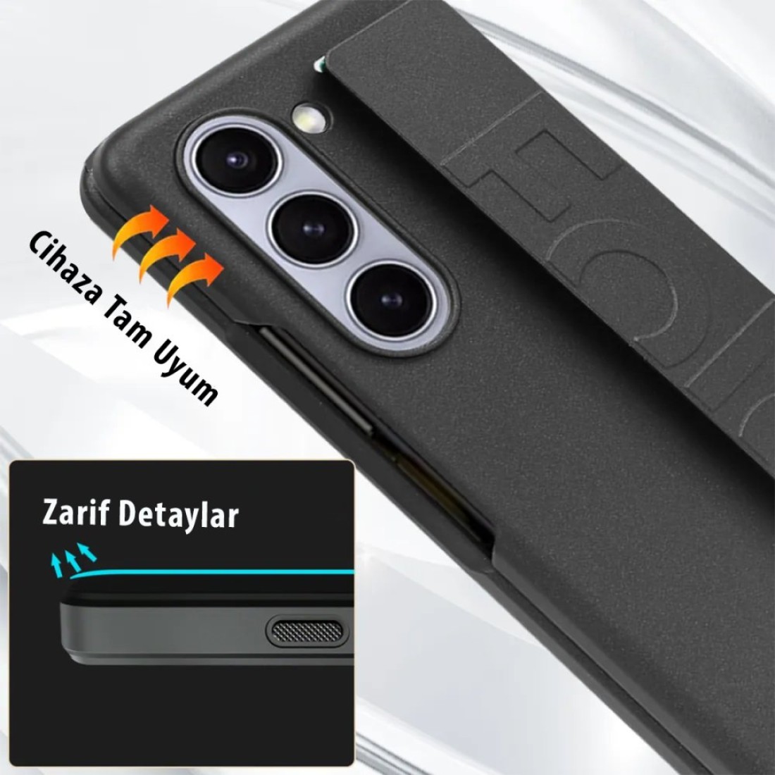 Samsung Galaxy Z Fold 5 Kılıf Data Fold Kapak - Beyaz