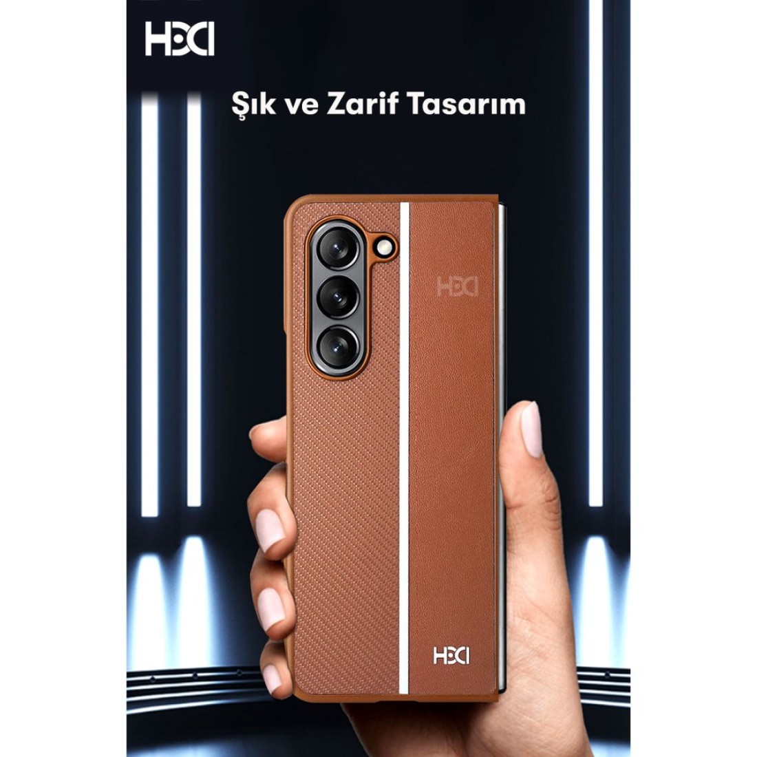 Samsung Galaxy Z Fold 5 Kılıf HBC-155 Lizbon Kapak - Koyu Yeşil