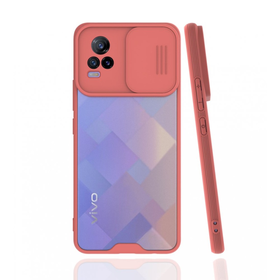 Vivo V21e Kılıf Platin Kamera Koruma Silikon - Pembe