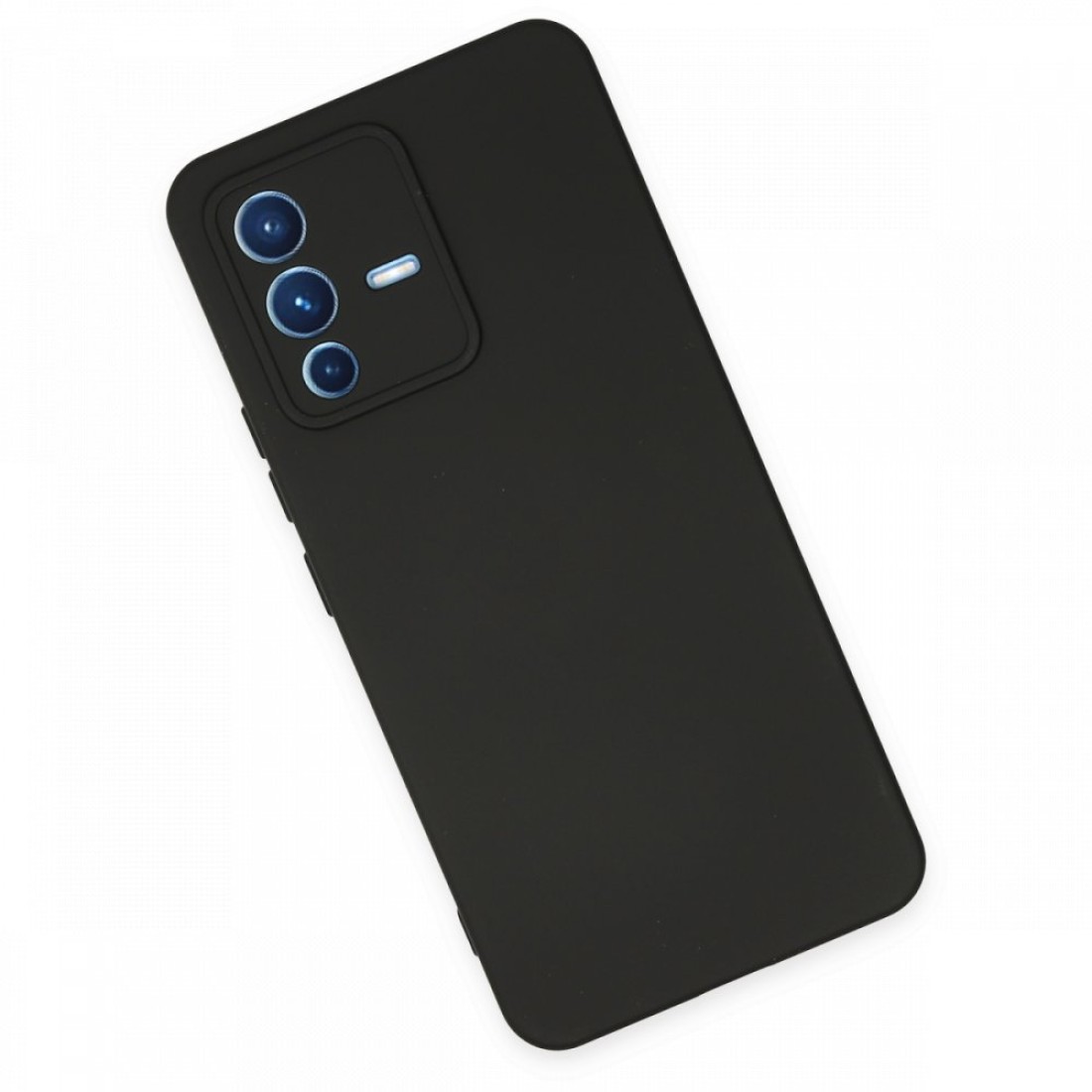 Vivo V23 5G Kılıf Nano içi Kadife  Silikon - Siyah
