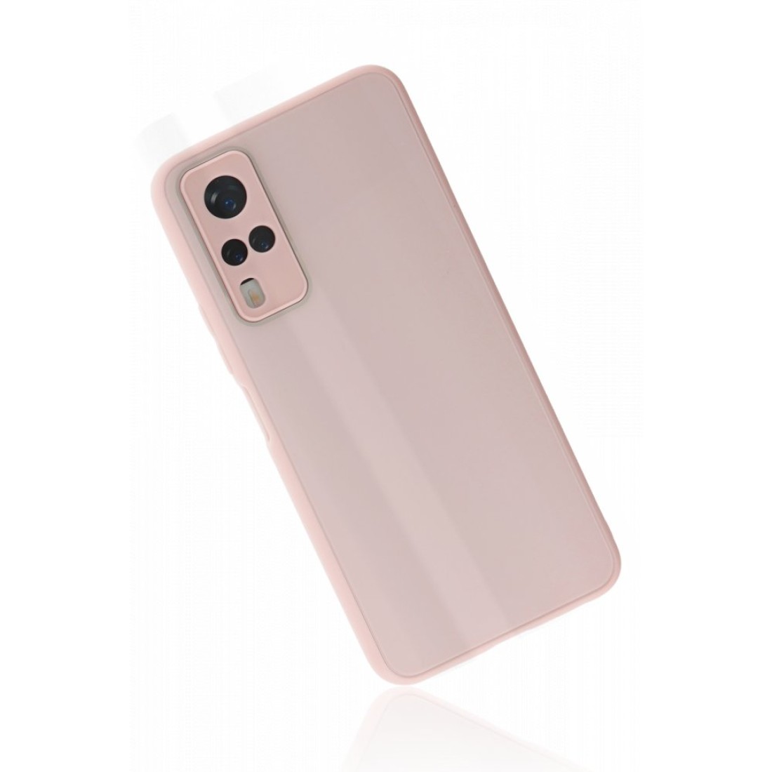 Vivo Y31 2021 Kılıf Glass Kapak - Pembe