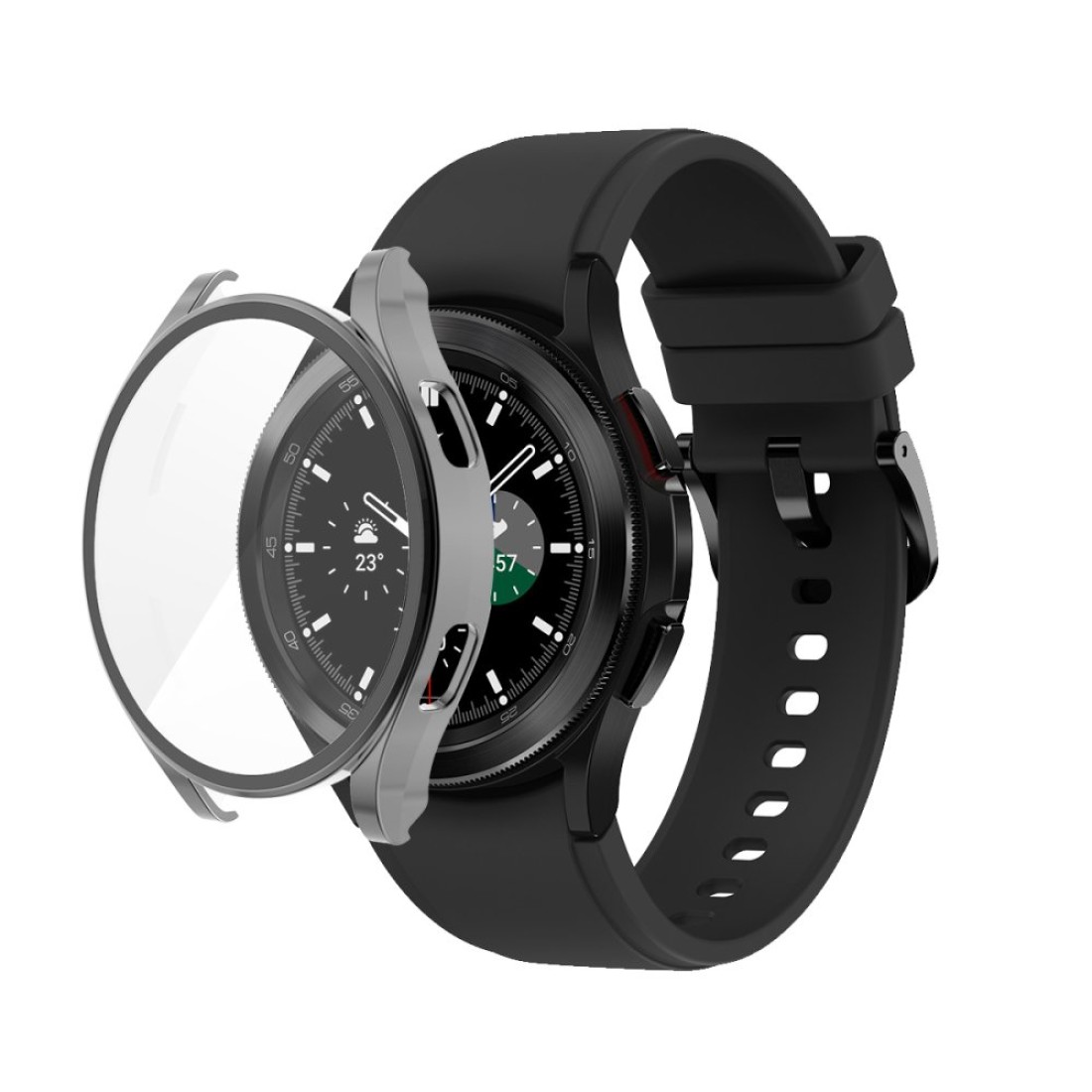 Watch 4 40mm Wall Camlı Kasa Ekran Koruyucu - Gümüş