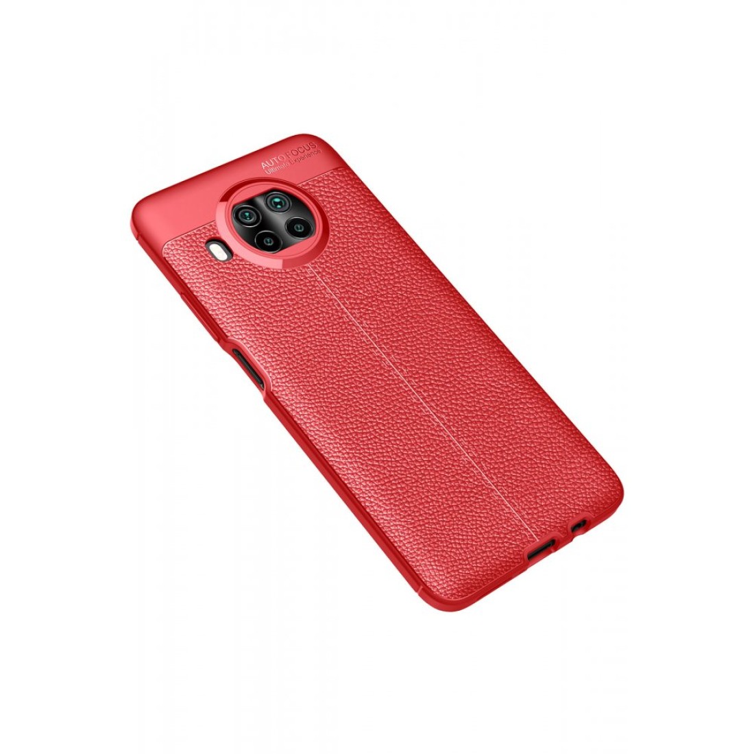 Xiaomi Mi 10T Lite Kılıf Focus Derili Silikon - Kırmızı