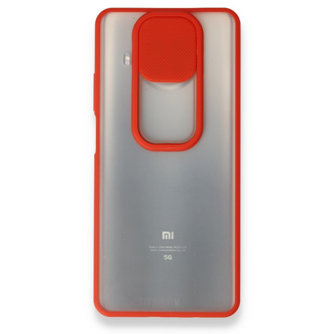 Xiaomi Mi 10T Lite Kılıf Palm Buzlu Kamera Sürgülü Silikon - Kırmızı