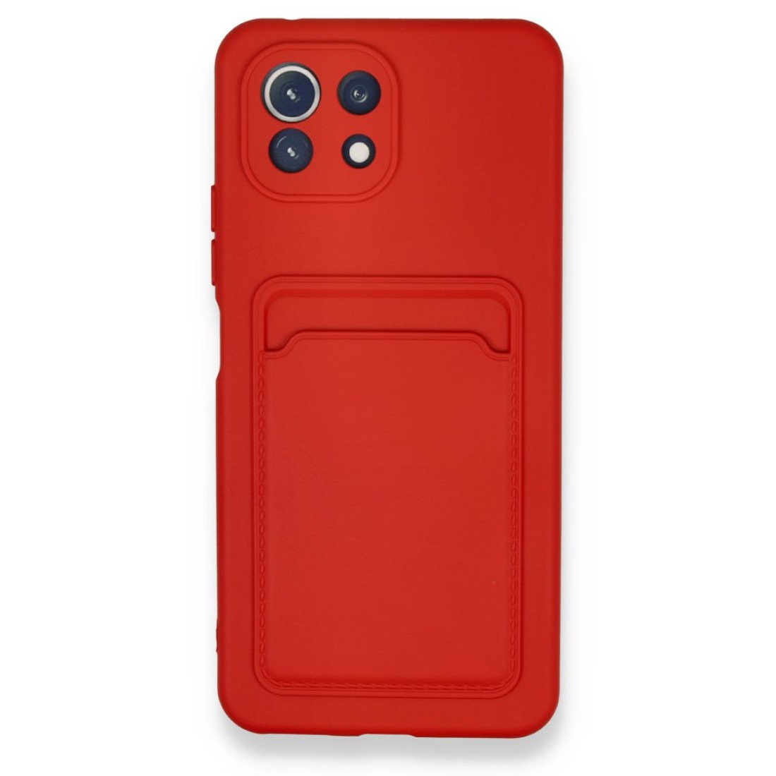 Xiaomi Mi 11 Kılıf Kelvin Kartvizitli Silikon - Kırmızı